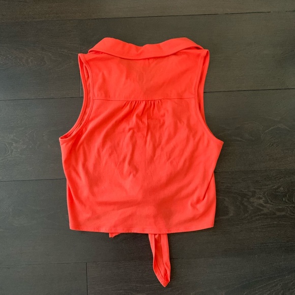Orange Forever 21 tie crop top - Picture 4 of 5